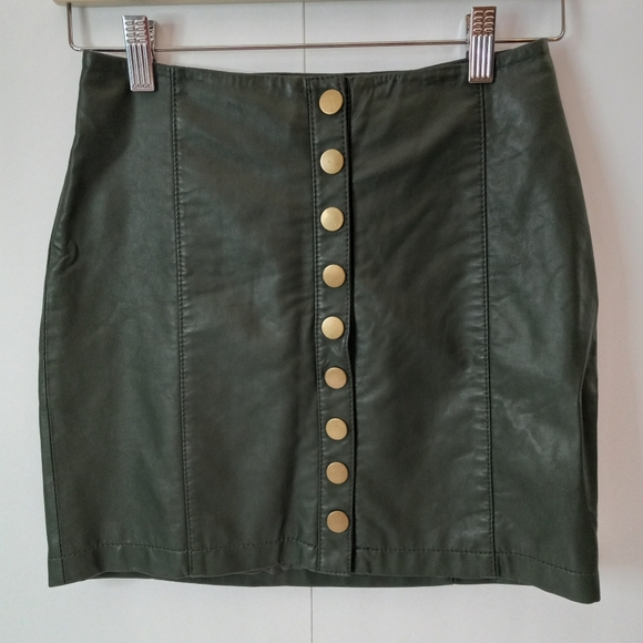Free People Vegan Leather Mini Skirt - Picture 3 of 10